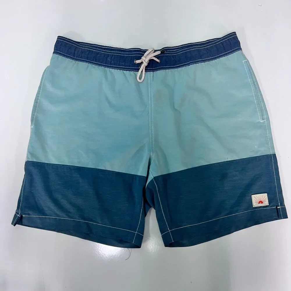 Faherty Brand Swim Trunks Lot of 3 Mens XL Board Shorts Floral Colorblock Blue